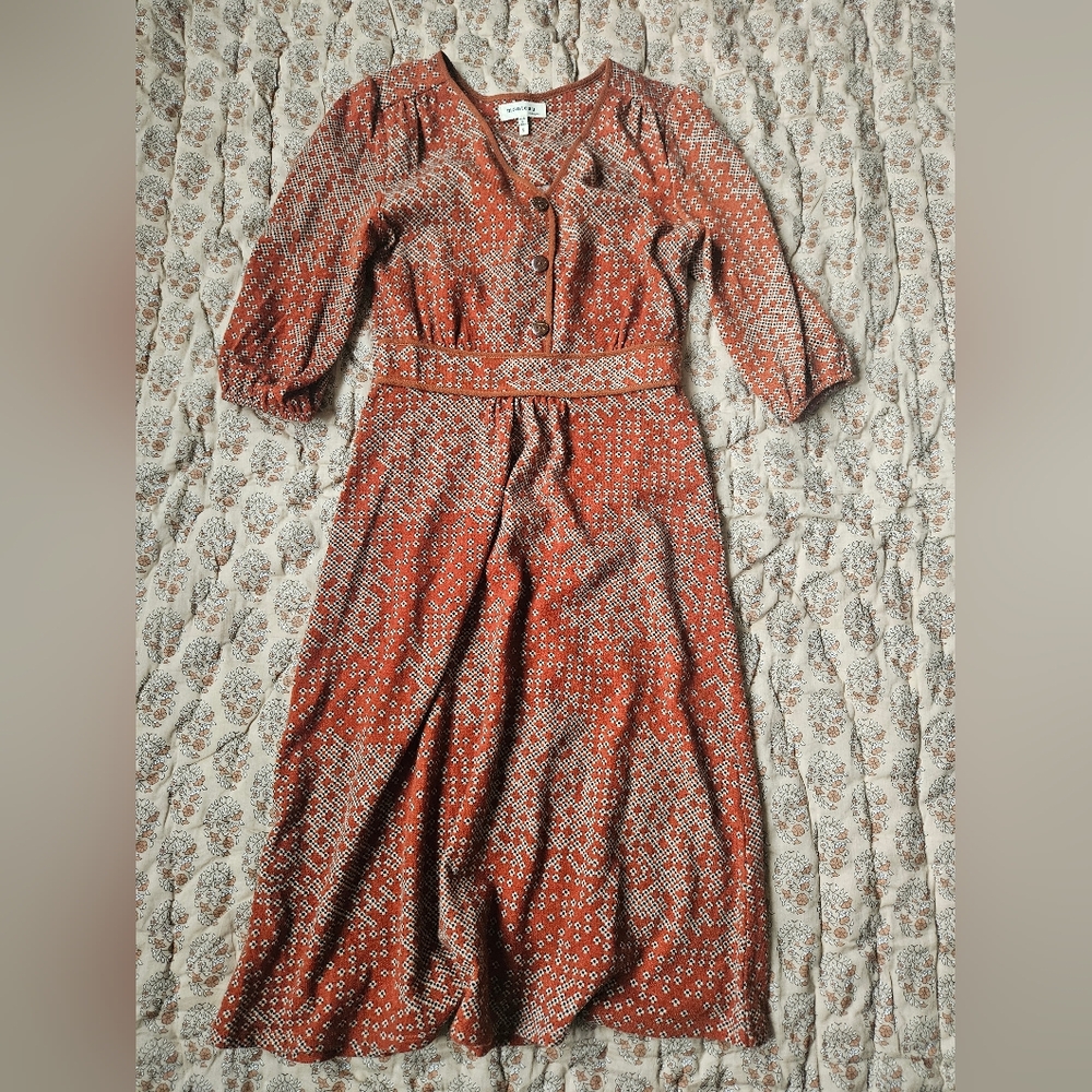 Women's Red Patterned Dress
